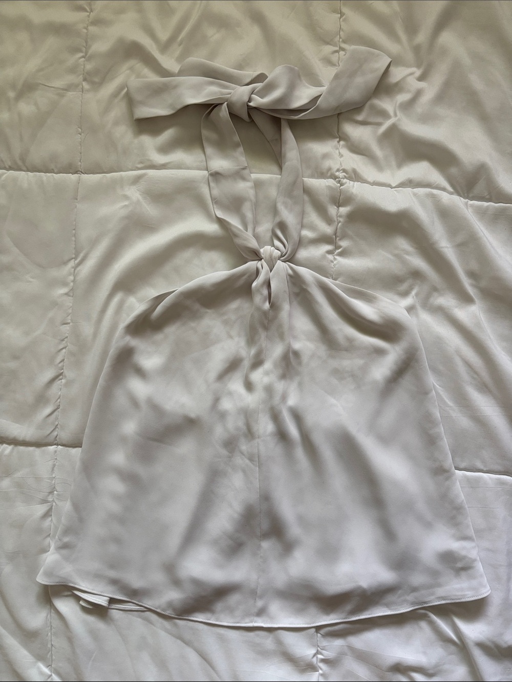Wilfred Ivory Halter Tie-Back Silk Top